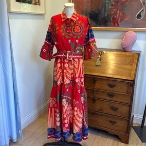 Peace & Chaos Belted Button Down Dress